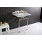 Kingston Brass 30 Carrara Marble Console Sink with Acrylic Legs, Marble WhiteBrushed Brass LMS30MASQ7 - alternate 6